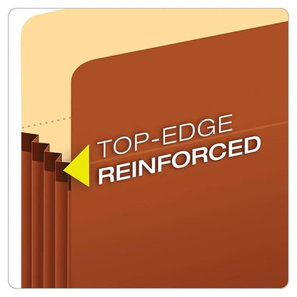 Pendaflex Expanding File Pockets, Letter Size, File Organizer for School, Home or Office, 5.25" Expansion, Reinforced with DuPont™ Tyvek® Material, Letter Size, Redrope, 10 Per Box (1534G-OX)