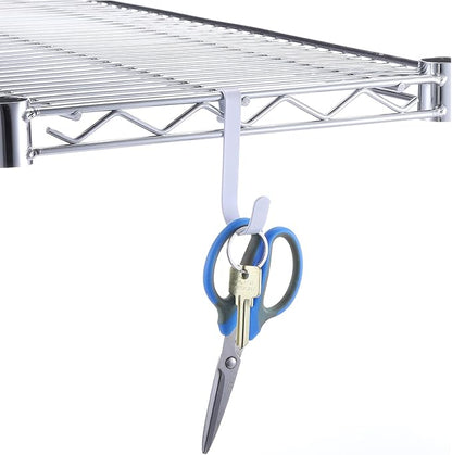 10pcs J Hooks for Wire Shelving 3.5 Inch Large White Heavy Duty Metal Shelf Hooks for Wire Shelves Racks Closet Shelving Accessories