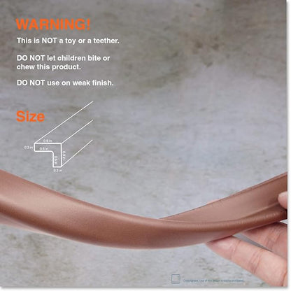 Roving Cove Slimfit Edge Protector for Baby Proofing (9ft Small Edge Only), Soft Rubber Foam Furniture Edge Bumper Guard, Desk Edge Cushion, 3M Adhesive, Coffee Brown