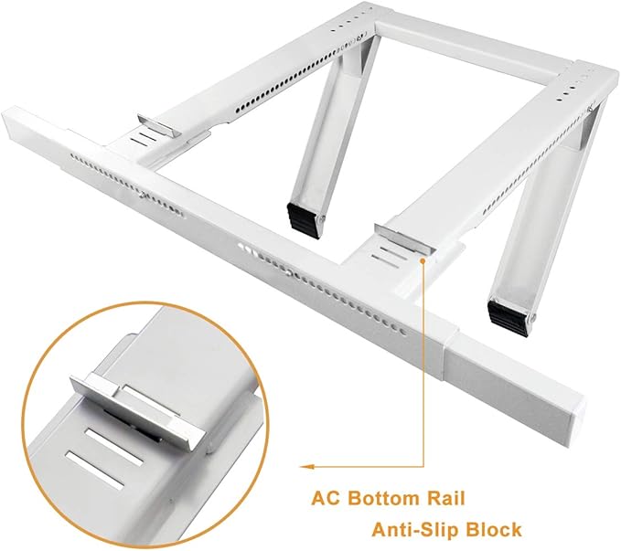 Jeacent Universal Window Air Conditioner Support Bracket No Drilling ,No Tools, Heavy-Duty Window AC Bracket Supports Up to 200lbs, Fits Single or Double Hung Windows