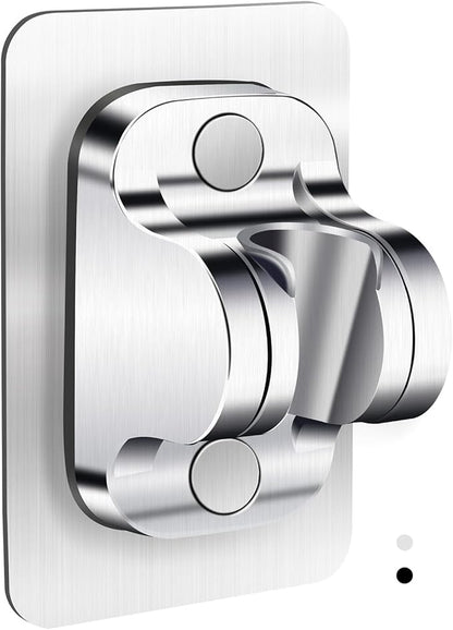 Shower Head Holder Replacement - Strong Adhesive Adjustable Handheld Shower Wand Holder Wall Mount Shower Bracket,No Drilling and Waterproof Shower Hose Holder for Shower Bathroom,Silver