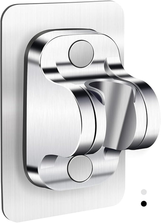 Shower Head Holder Replacement - Strong Adhesive Adjustable Handheld Shower Wand Holder Wall Mount Shower Bracket,No Drilling and Waterproof Shower Hose Holder for Shower Bathroom,Silver