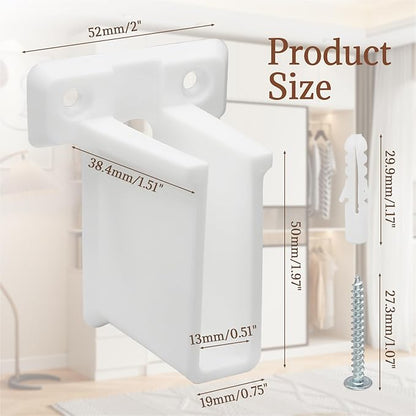 Uenhoy 6 Pcs Wire Shelf End Bracket, White Plastic Closet Shelves Brackets, Corner Support Bracket Wall Mount Shelf Brackets with Fasteners
