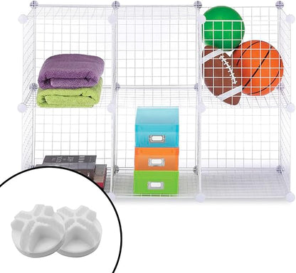 30Pcs Wire Cube Connectors Plastic Grid Cube Organizer Connector for Modular Closet Storage Organizer & Wire Shelving (White)