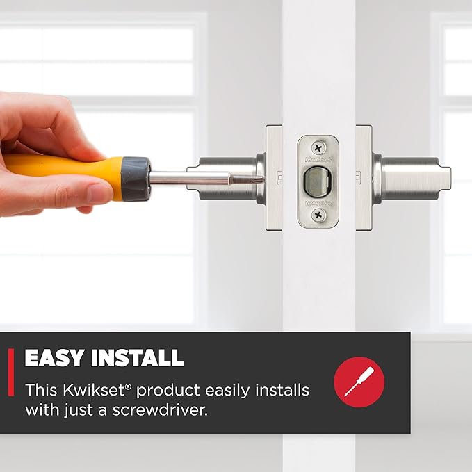 Kwikset Casey Interior Door Handle, Satin Nickel | Passage Lever | 4-Pack | Microban Protection | For Closet & Hallway