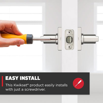 Kwikset Casey Interior Door Handle, Satin Nickel | Passage Lever | 4-Pack | Microban Protection | For Closet & Hallway