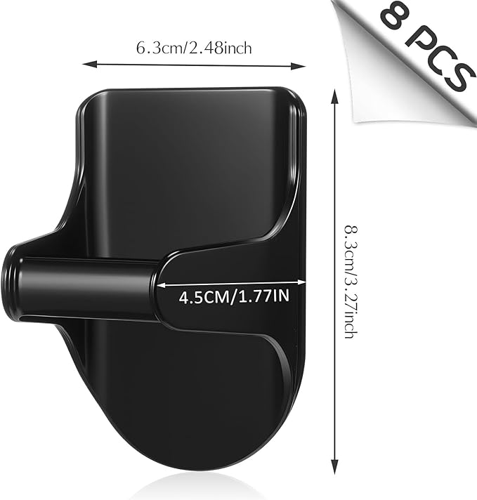Taiyin 4 Pcs Wall Mount Spray Bottle Hooks Holder Spray Bottle Hanger Adhesive Hook to Create Storage Space Rack Organizer Hanger for Cabinet Kitchen Variety Surfaces (Black)