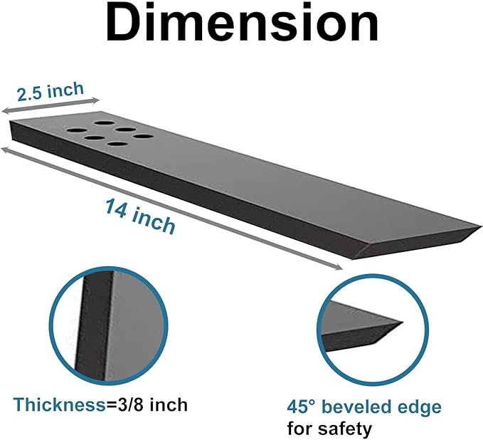 Countertop Support Bracket 3 Pack 14" Lx 2.5" W Hidden Black Knee Wall Support Countertop Bracket 3/8" Thick Heavy Duty for Quartz/Granite/Wood/Concret Countertops Screws Included