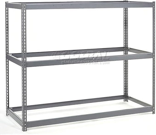 Global Industrial Wide Span Heavy Duty Boltless Shelving, 72"W x 24"D x 84"H, 3 Shelves with No Deck, 750 Lb Capacity Per Level, For Retail, Industrial and Commercial Spaces