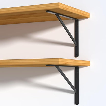 32 Pack L14 x H 10" Black Heavy Duty Shelf Brackets with Screws Metal Shelf Brackets Shelf Support Angle Brackets for Shelves L Brackets Heavy Duty Floating Shelf