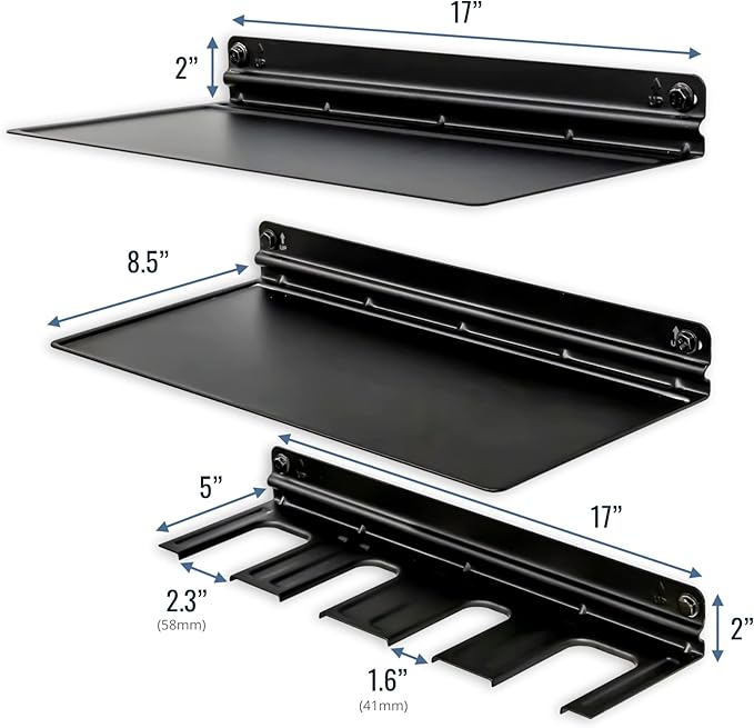 StoreYourBoard Power Tool Organizer Double Shelf, Wall Mount Garage Storage Rack