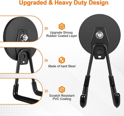 ENUODA Strong Magnetic Hooks Heavy Duty Large Magnet Garage Hooks Storage Hook Utility Magnet Tool Holder for Metal Cabinet, Pegboard, Shelve, Tool Chest,Shovel, Broom, Garden Tools, 2PCS