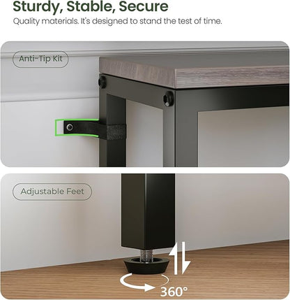 102.4" Behind Couch Table with 2 Fast Charging Stations, 7.1" Narrow Skinny Sofa Table with 4 Power Outlets, 4 USB-A, 2 USB-C for Console Entryway, Black Oak