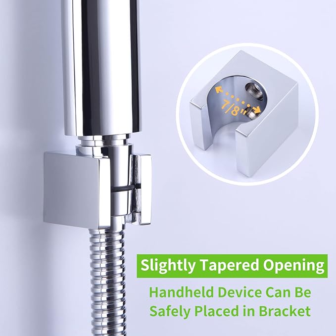 Angle Simple Shower Head Holder Wall Mount, Brass Shower Wand Handle Holder, Sprayer Bracket, Chrome