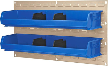 Akro-Mils 30636 Louvered Steel Wall Mount Panel Garage Organizer for Hanging AkroBin Storage Bins, 36-Inch W x 19-Inch H, Beige, 4 Pack