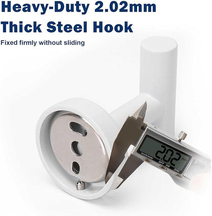 NearMoon Bath Towel Hooks- SUS 304 Stainless Steel Robe Hook Holder, Heavy Duty Coat Hook for Bathroom Livingroom Hotel Kitchen Garage, Wall Mounted- 4 Pack (White)