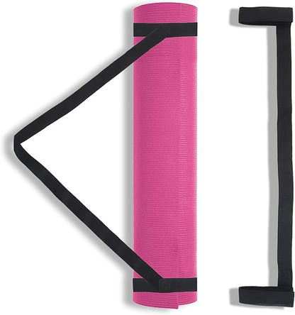 Black Yoga Strap for Carrying Mat, 2PCS Adjustable Yoga Mat Holder/Yoga Mat Strap for Carrying Easy-Cinch, Yoga Sling Mat Strap for Most Size with Thick Comfy (Yoga Mat Not Included) ﻿