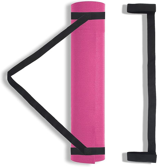 Black Yoga Strap for Carrying Mat, 2PCS Adjustable Yoga Mat Holder/Yoga Mat Strap for Carrying Easy-Cinch, Yoga Sling Mat Strap for Most Size with Thick Comfy (Yoga Mat Not Included) ﻿