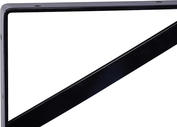 12-Pack 16 Inch Heavy Duty Shelf Brackets, Thicken Wall Bracket for Garage Floating Storage Shelves, 90 Degree Triangle Large L Bracket, Black Powder-Coated Steel