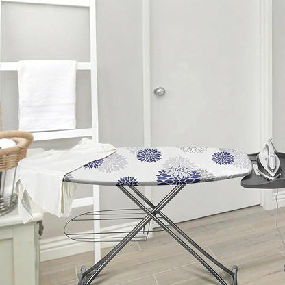SheeChung Ironing Board Cover and Pad 18“x49”,Thick Scorch Resistant Padding,Heavy Duty Ironing Cover Fits Extra Wide Boards,Elastic Edge & Adjustable Fastener,Silicone Coating,Dahlia