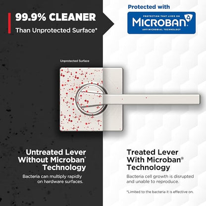 Kwikset Casey Hallway Passage and Bed/Bath Privacy Door Handle 6 Pack, 3 Passage Levers and 3 Privacy Levers, Satin Nickel Reversible Interior Handles with Microban Protection