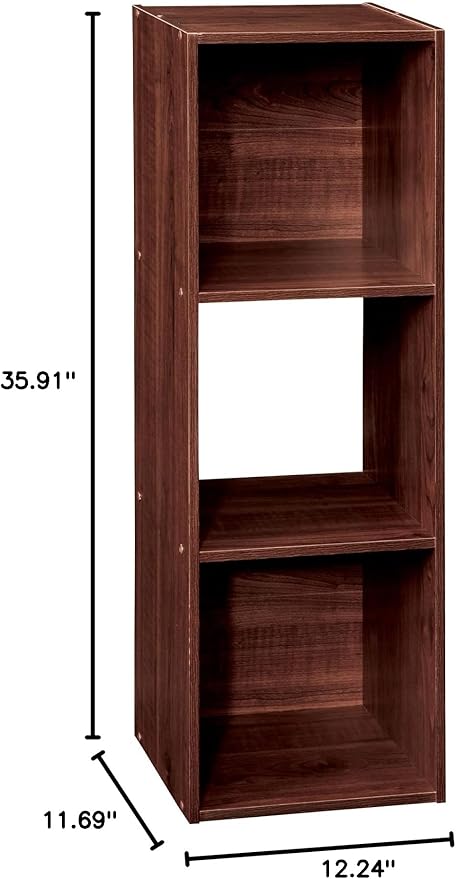 ClosetMaid Cubeicals 3 Cube Storage Shelf Organizer Bookshelf - Vertical/Horizontal, Easy Assembly - Dark Cherry Finish