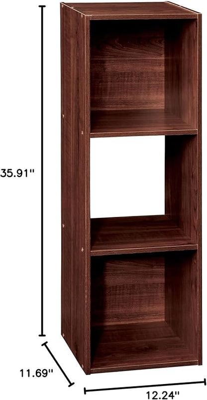 ClosetMaid Cubeicals 3 Cube Storage Shelf Organizer Bookshelf - Vertical/Horizontal, Easy Assembly - Dark Cherry Finish