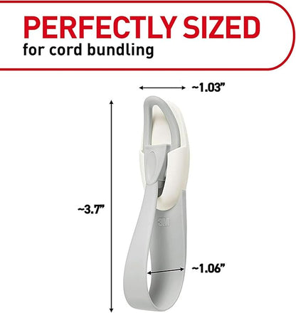Command Cord Bundlers, Damage-Free Hanging Cord Organizer, No Tools Cord Bundler for Hanging Electrical Cables, 6 Gray Cord Bundlers and 12 Strips