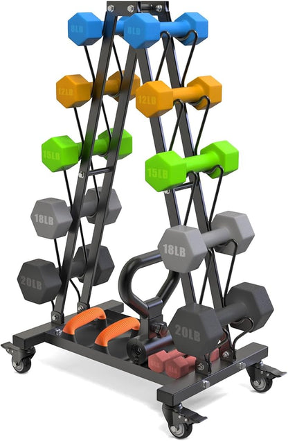Kipika Heavy Duty 3 Tier Dumbbell Rack Multifunctional, Weight Rack for Dumbbells, Home Gym Equipment, Suitable for Storage of Dumbbell, Kettle Bell, Barbell Plate, Barbell Bar