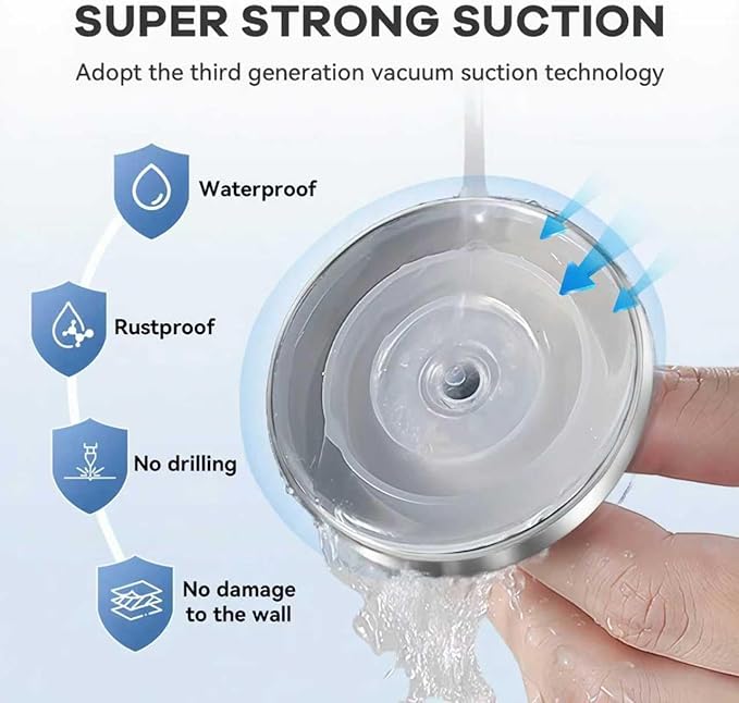 Suction Cup Hooks for Shower, Bathroom,Glass Windows,Tile – Towel, Loofah, No-Drill Wreath Hanger for Front Door Waterproof Hook Hold,Silver 4packs