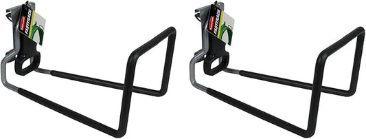 Rubbermaid Fasttrack All in 1 Rail Garage Storage System 50 Pound Capacity Water Garden Hose Hook, Black (2 Pack)