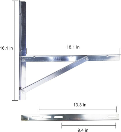 Wall Mounting Bracket for 9000-24000 BTU Condenser，Ac Support Brackets Rust Free Stainless Steel for Mini Split Air Conditioner Heat Pump Systems. (Small（9000-24000BTU）)