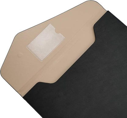 Enyuwlcm PU Leather A4 File Folder Document Holder Waterproof Portfolio Envelope Folder Case with Invisible Magnetic Closure Black