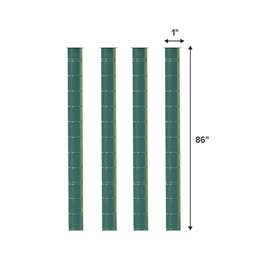 Commercial Epoxy Green Coated Wire Shelf 1’’ Diameter Shelving Poles