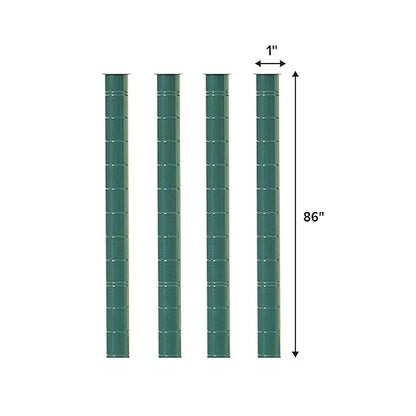 Commercial Epoxy Green Coated Wire Shelf 1’’ Diameter Shelving Poles