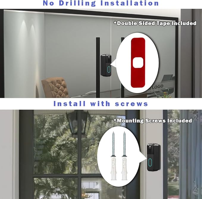 All-New Blink Doorbell Corner Mount, No-Drill Mounting Bracket Adjustable Angle (15/30/45 Degrees) Mount for Blink Video Doorbell Camera (1st & 2nd Gen), Black