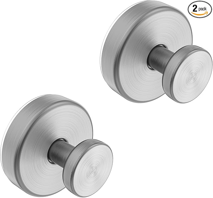 Suction Cup Hooks for Glass Window, Mirror, Wreaths - Shower Hooks for Inside Shower, No Drill Towel Hooks for Bathrooms, Bath Robe Coat Looafh Hook for Hanging - Silver(2 Pack)