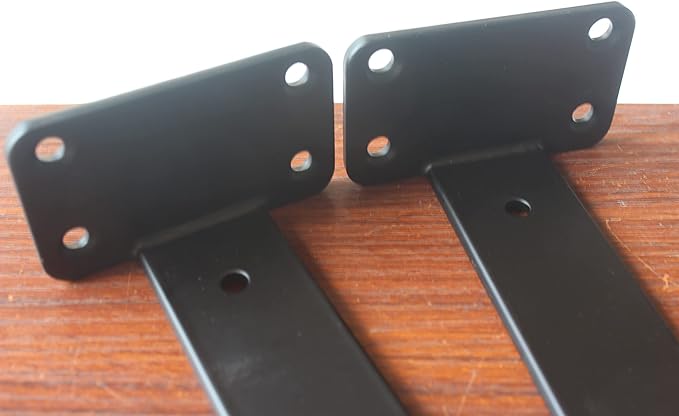 8 Pack - 6 inch Black Hidden L Shelf Bracket (1/5 Inch Thicked) Iron Floating Shelf Brackets Rustic Industrial Metal Brackets for Shelf Support