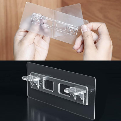 12 Pcs Punch Free Shelf Support Pegs Self Adhesive Shelves Clips No Drill Shelf Bracket Holders Pin for Kitchen Cabinet Book Shelves Closet Clapboard Layer (2-Pegs)