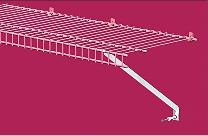 ClosetMaid Wire Shelving Support Brackets for 16 in. Deep Shelves, 12-Pack, with Anchors & Pins for Installation, White