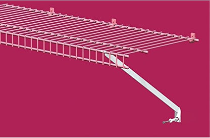 ClosetMaid Wire Shelving Support Brackets for 16 in. Deep Shelves, 12-Pack, with Anchors & Pins for Installation, White