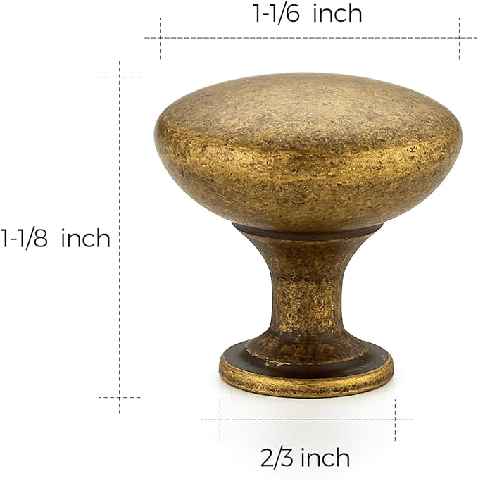 Ravinte 10 Pack Antique Brass Round Zinc Cabinet Knobs for Kitchen Bathroom Closet Dresser Cabinets