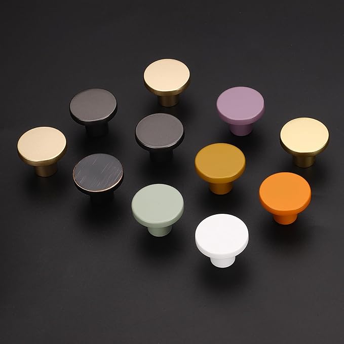 Ravinte 10 Pack Cabinet Knobs Grey Kitchen Cabinet Knobs Round Dresser Drawer Pulls Closet Door Pulls 1-1/5 Inch