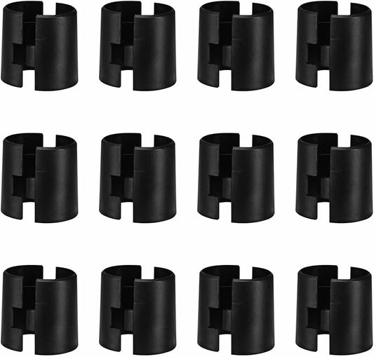 16mm Wire Shelf Clips – Jamiikury Black Plastic Shelf Lock Clips for Metric 16mm Posts Only – Check Size Before Purchasing - 24pcs (12 Pairs)