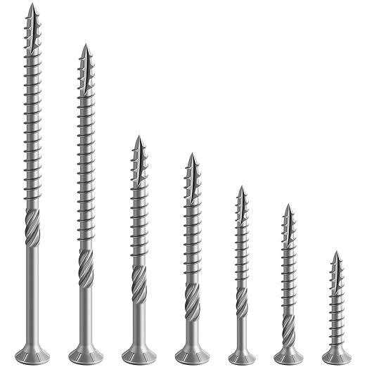 8 * 1-1/4" 304 Stainless Steel Deck Screws, (520pcs) 2 lbs.Exterior Wood Screws, Rust Resistant epoxy Coated, Bronze, T20 Star Bit