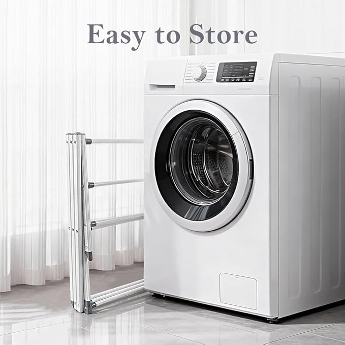 Foldable Clothes Drying Rack with 4 Hangers, Portable Extendable Laundry Drying Rack for Indoor Air Drying Clothing, 41"x29"x14", White
