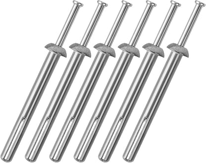 meite Hammer Drive Anchors 1/4" x 2" for Handrails & Wall-Mounted Fixtures, Strong Holding Masonry Anchors, Zinc-Plated Steel, Ideal for Concrete & Brick (100 Counts)