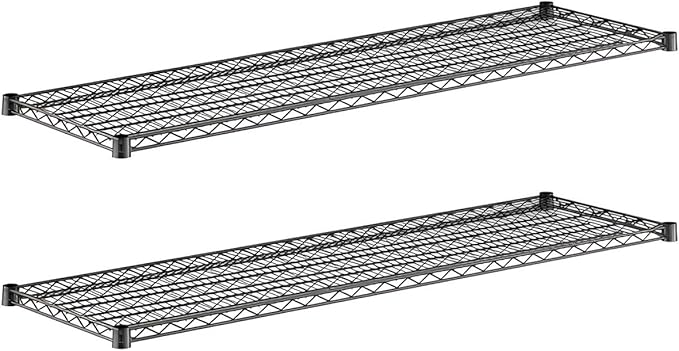2-Pack Black 18" x 60" Additional Wire Shelf for Shelving Units, Replacement Shelves for Wire Rack