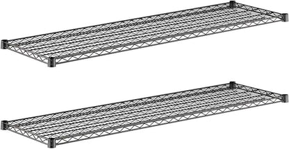 2-Pack Black 18" x 60" Additional Wire Shelf for Shelving Units, Replacement Shelves for Wire Rack
