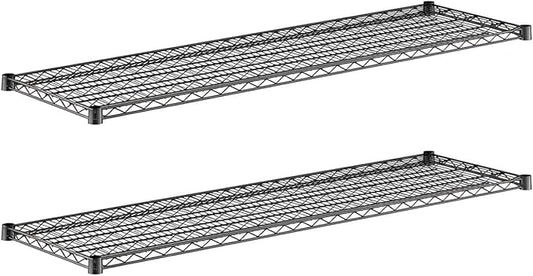 2-Pack Black 18" x 60" Additional Wire Shelf for Shelving Units, Replacement Shelves for Wire Rack